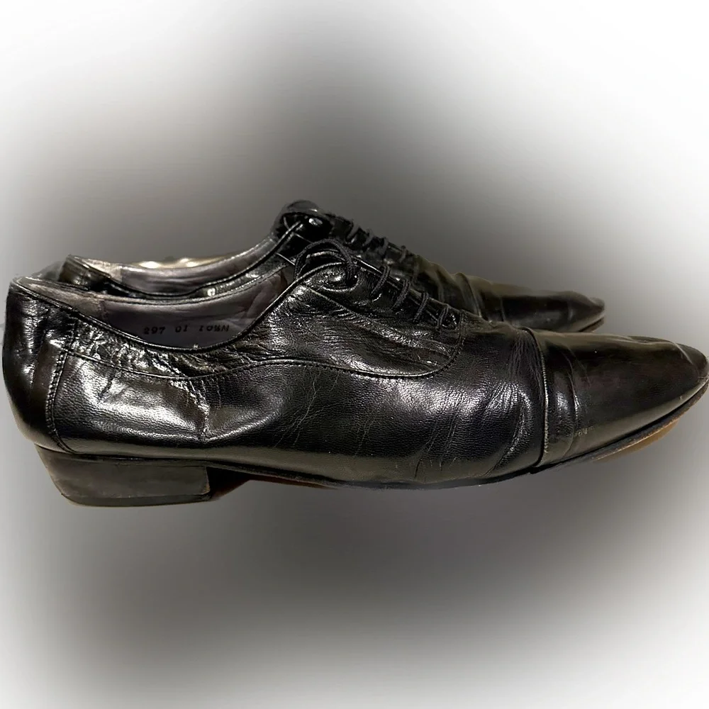 STACY ADAMS ALL LEATHER BLACK OXFORD LACE UP DRESS SHOE SZ:10.5M